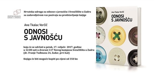 Predstavljanje knjige autorice Ane Tkalac Verčič: ODNOSI S JAVNOŠĆU