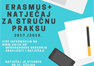 Erasmus+ Natječaj za studentsku mobilnost u svrhu studijskog boravka za ak. god. 2017-2018