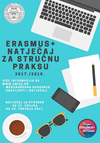 Erasmus+ Natječaj za studentsku mobilnost u svrhu studijskog boravka za ak. god. 2017-2018